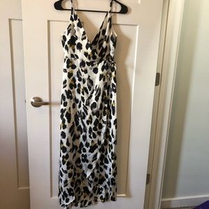 Long silk dress with pattern